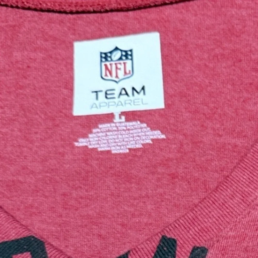 NFL Team Apparel San Francisco 49ers V-Neck Graphic T-Shirt Red Womens Large